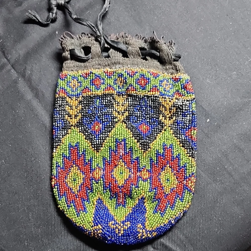 Handcrafted Beaded Pouch - Multicolor - Picture 1 of 4
